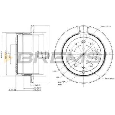 Гальмівний диск задній BREMSI cd7597v