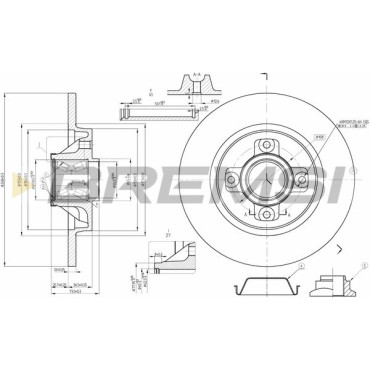 Гальмівний диск задній з підшипником BREMSI cd7735s