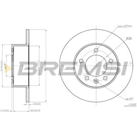 Тормозной диск задний BREMSI cd7975s