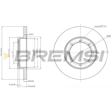 Тормозной диск задний спарка BREMSI cd7977s