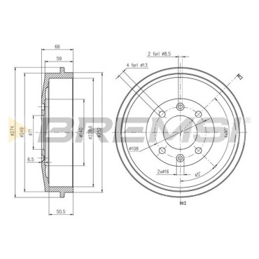 Тормозной барабан BREMSI cr5146
