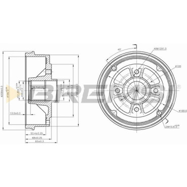 Тормозной барабан BREMSI cr5395