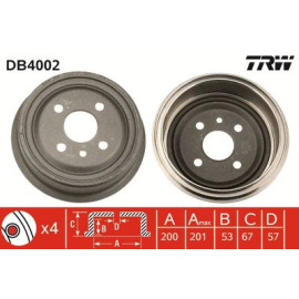 Гальмівний барабан TRW db4002