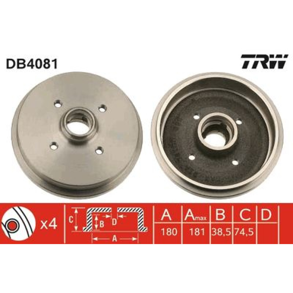 Барабан гальмівний TRW db4081