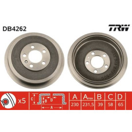 Гальмівний барабан trw db4262