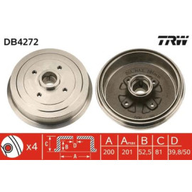 Тормозной барабан TRW db4272