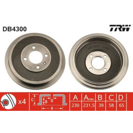 Барабан гальмівний TRW db4300
