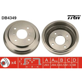 Барабан гальмівний TRW db4349