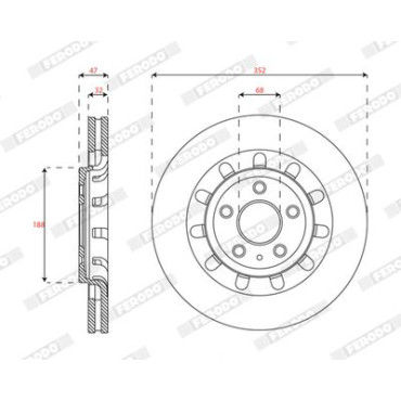 Гальмівний диск Ferodo ddf2361c1