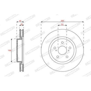 Тормозной диск Ferodo ddf2925c