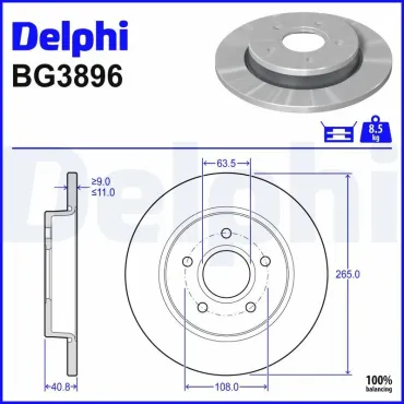 Диск тормозной DELPHI bg3896