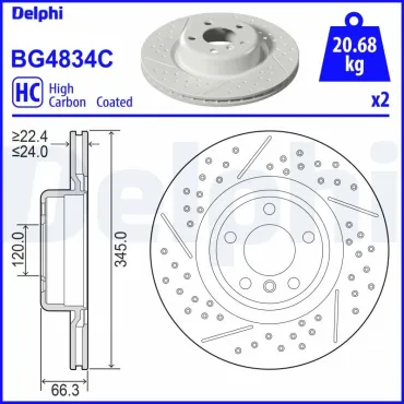 Диск гальмівний DELPHI bg4834c