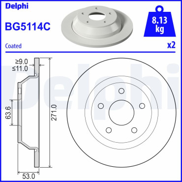 Диск гальмівний DELPHI bg5114c