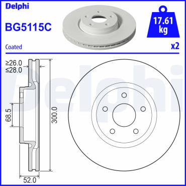 Диск гальмівний DELPHI bg5115c