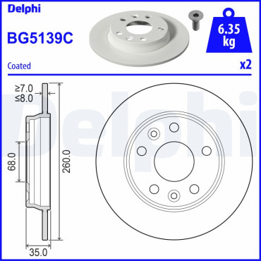 Диск тормозной DELPHI bg5139c