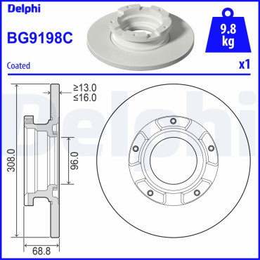 Диск гальмівний DELPHI bg9198c