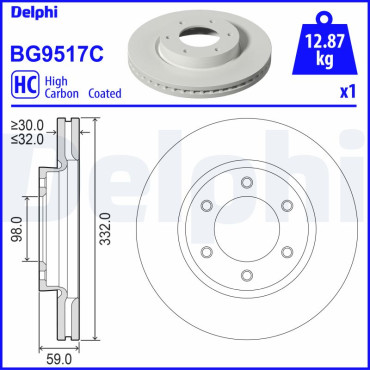 Диск тормозной DELPHI bg9517c