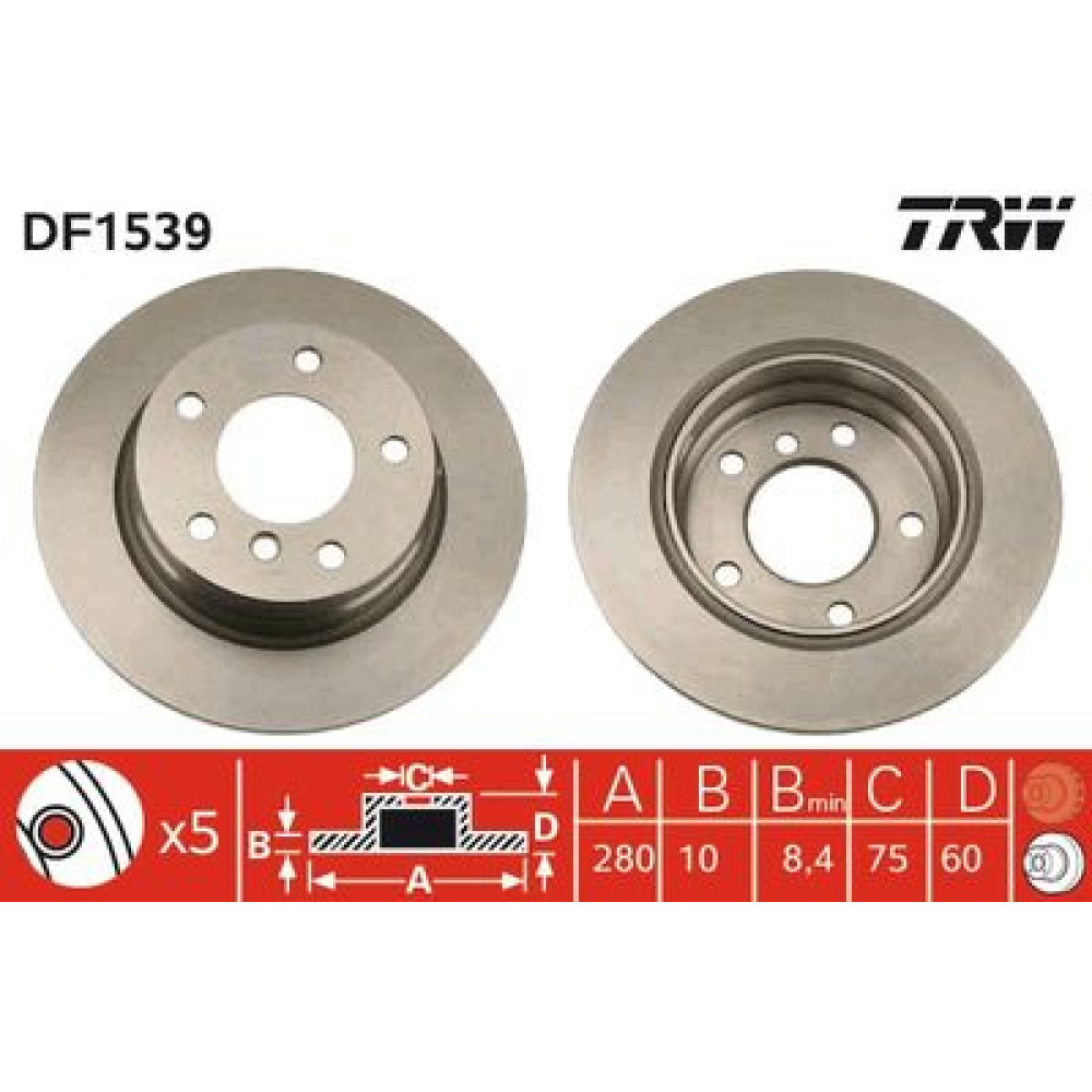 Гальмівний диск trw df1539