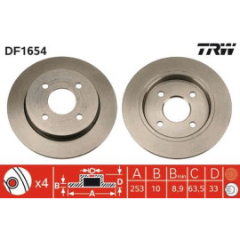 Диск тормозной trw df1654