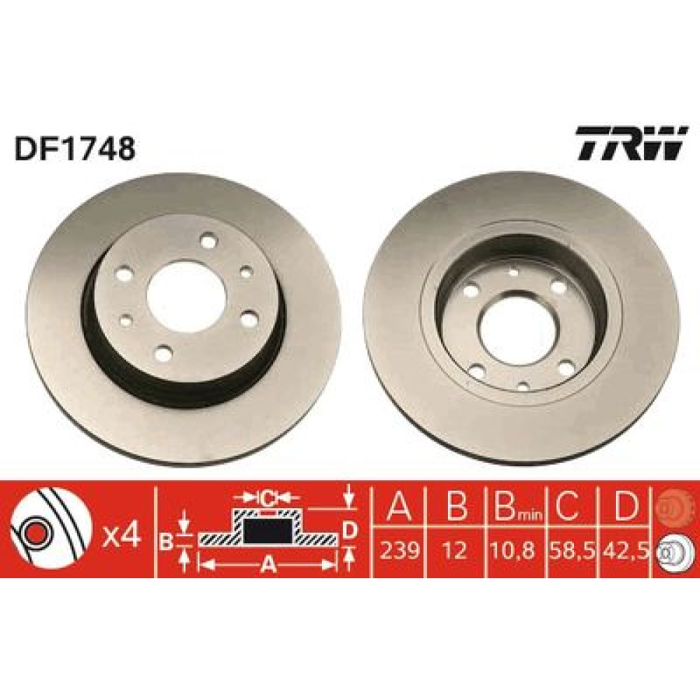 Гальмівний диск TRW df1748