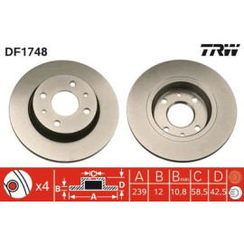Гальмівний диск TRW df1748