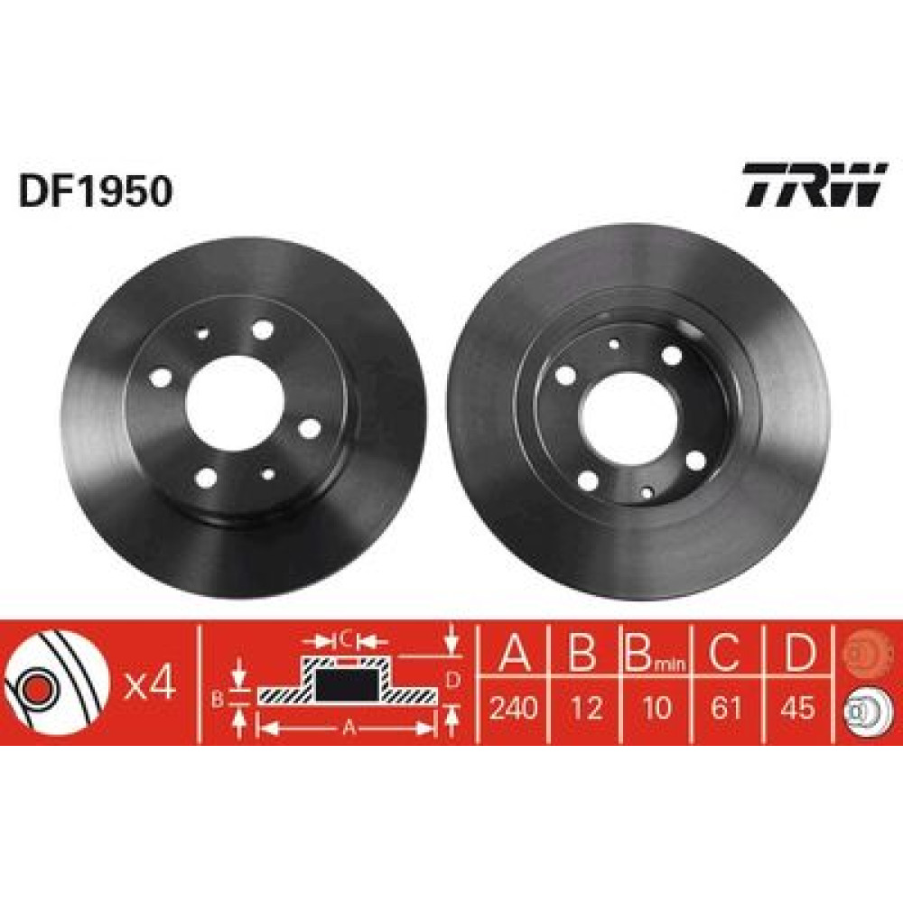 Гальмівний диск TRW df1950