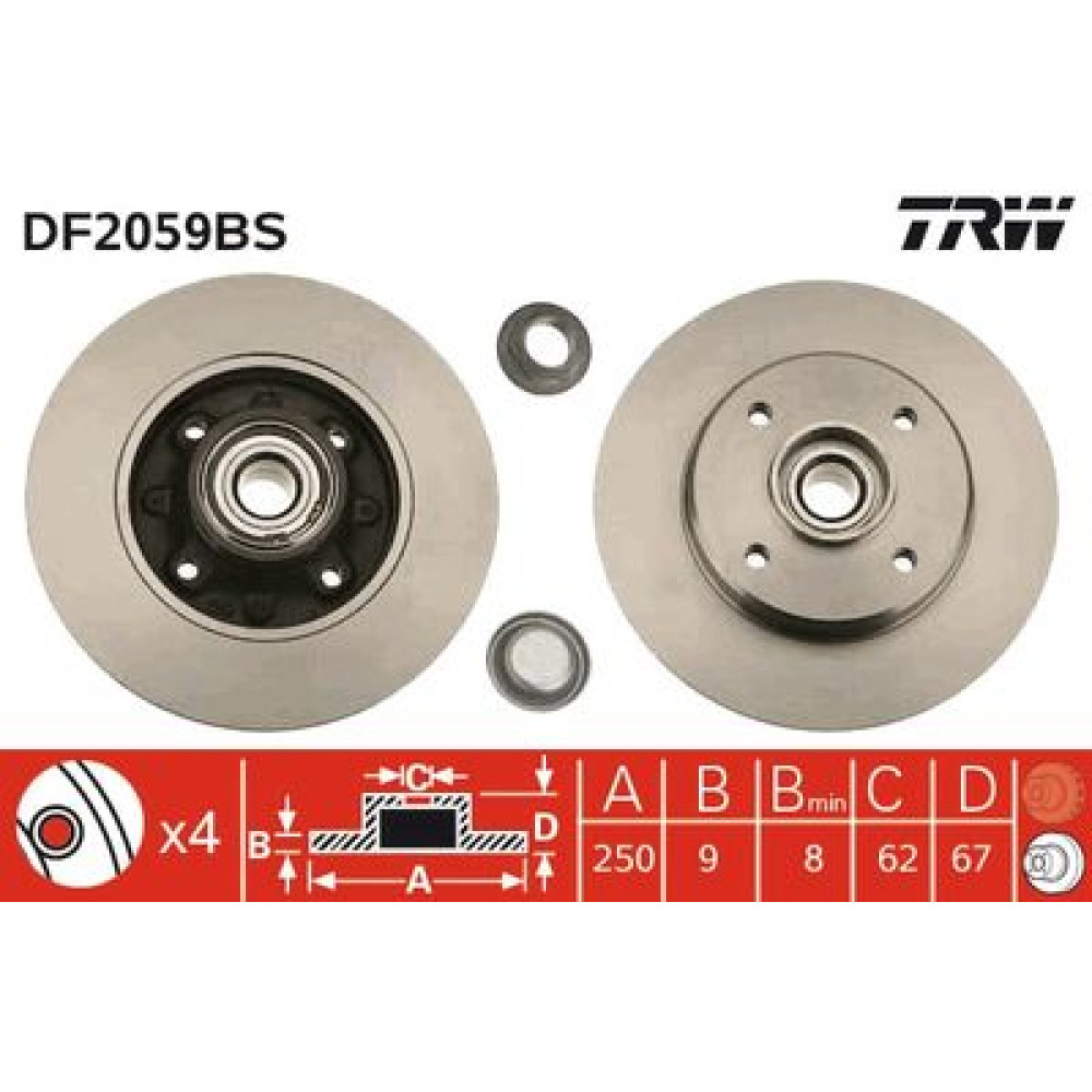 Диск гальмівний TRW df2059bs
