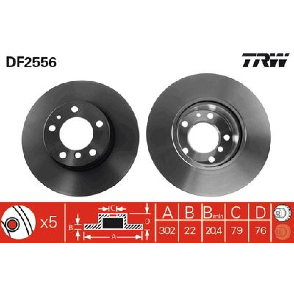 Диск тормозной trw df2556