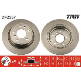 Диск тормозной trw df2557