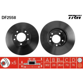 Диск тормозной trw df2558