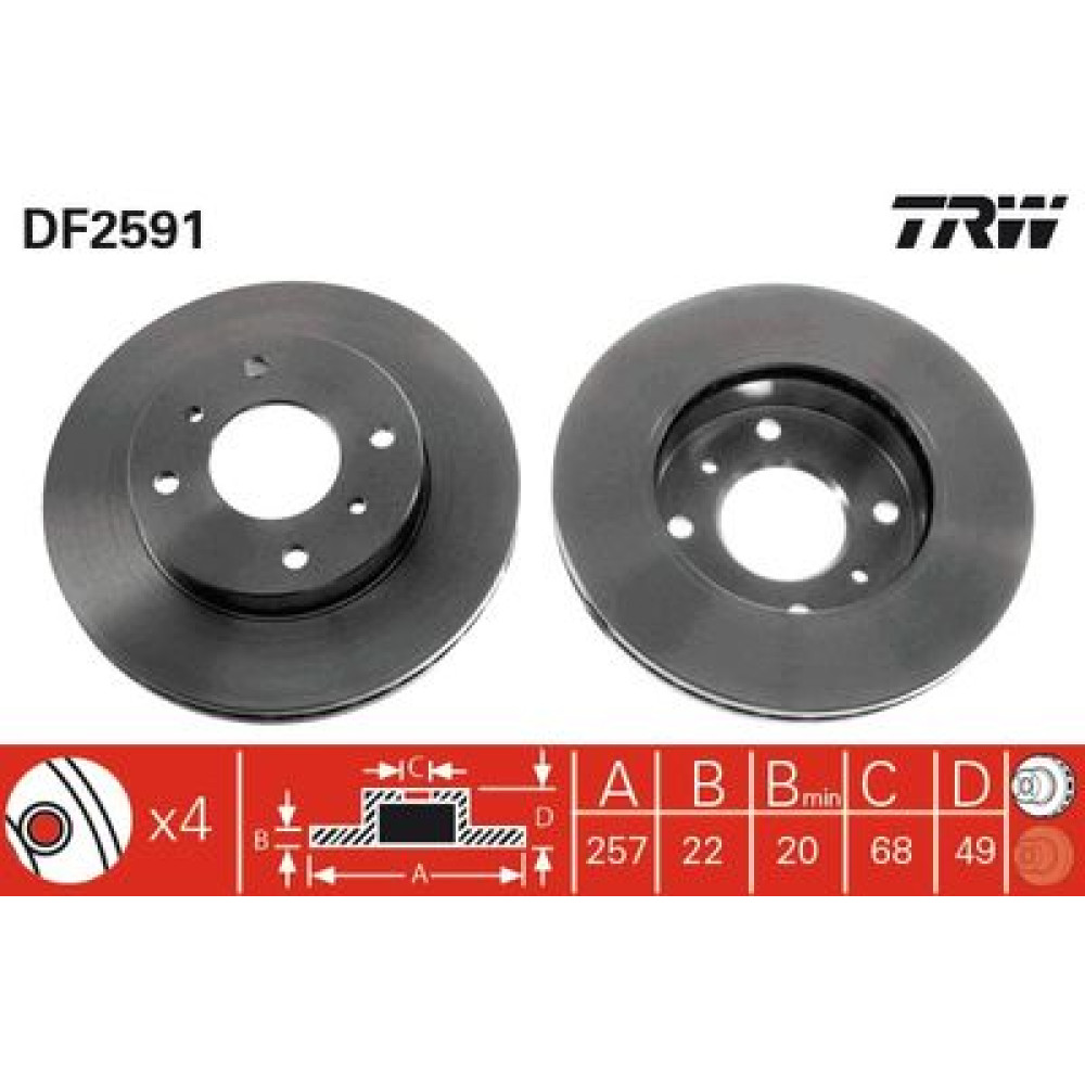 Тормозной диск TRW df2591