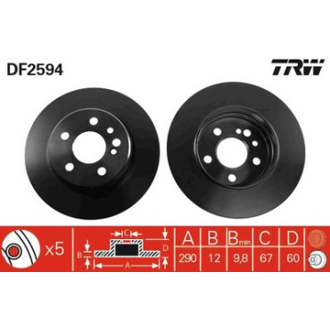 Диск тормозной TRW df2594