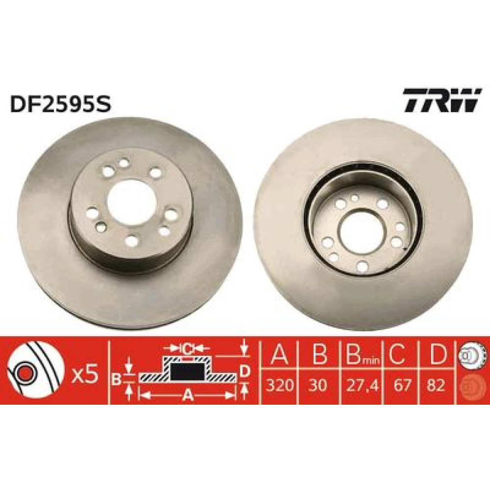 Гальмівний диск TRW df2595s