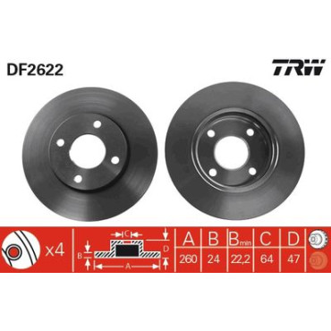Диск гальмівний TRW df2622