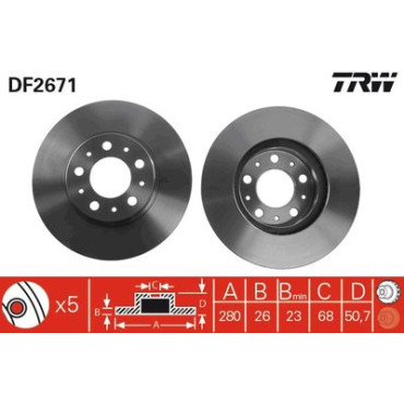 Гальмівний диск TRW df2671