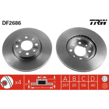 Диск тормозной TRW df2686