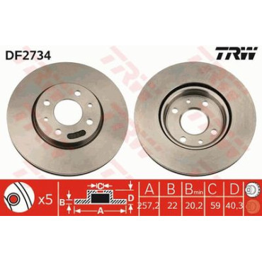 Гальмівний диск TRW df2734