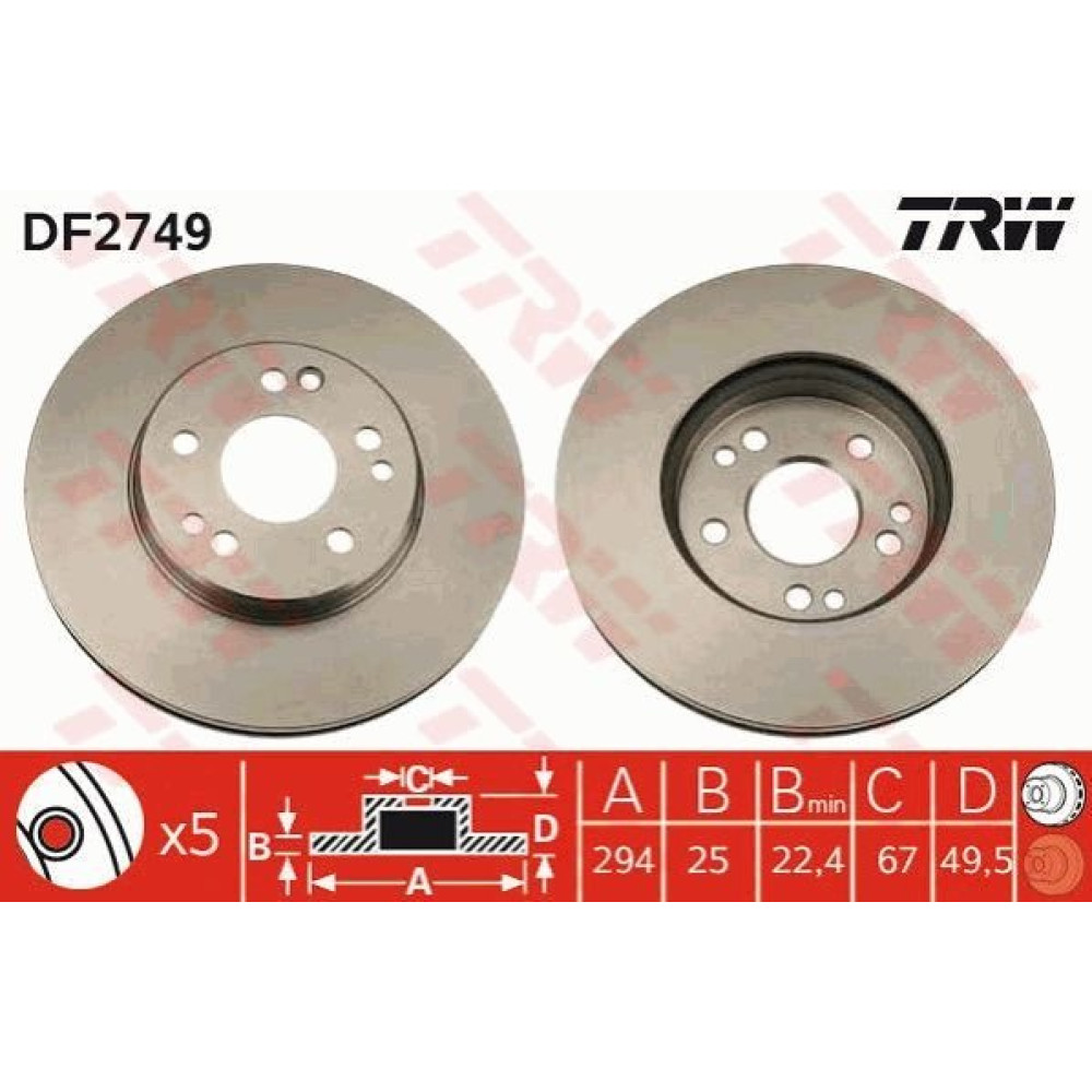 Диск гальмівний TRW df2749