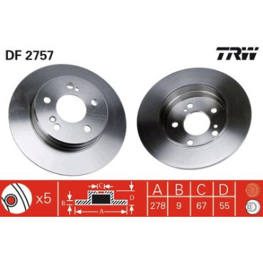 Гальмівний диск задній TRW df2757