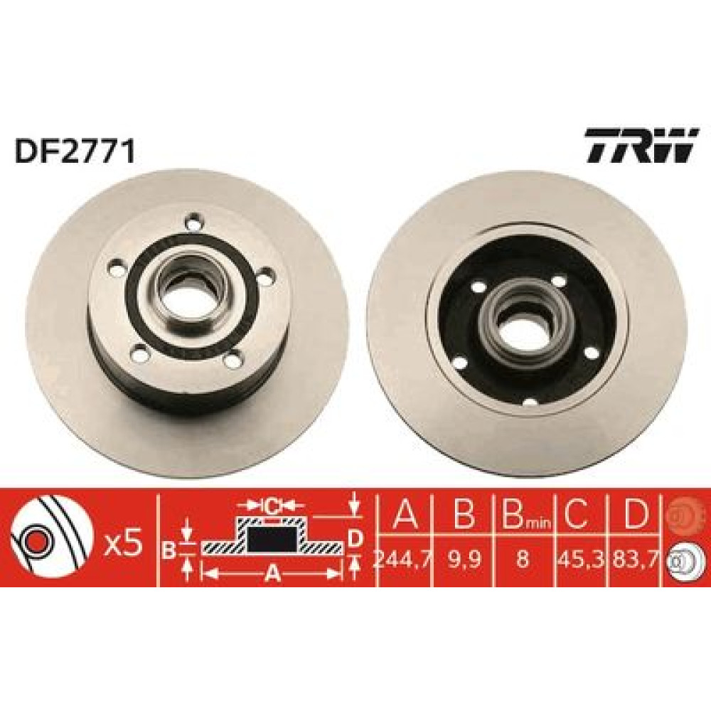Диск гальмівний TRW df2771