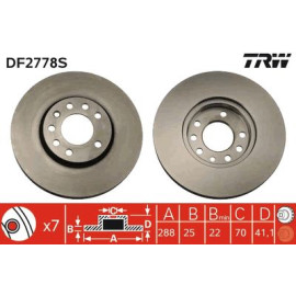 Гальмівний диск передній TRW df2778s