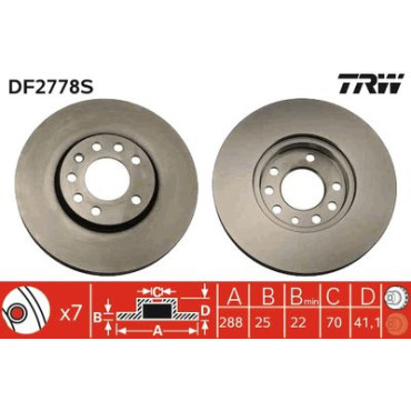 Гальмівний диск передній TRW df2778s