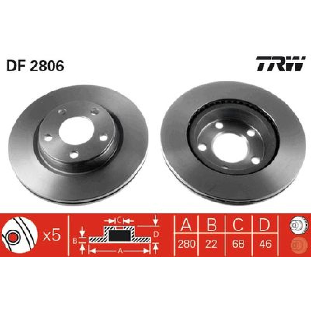 Тормозной диск TRW df2806