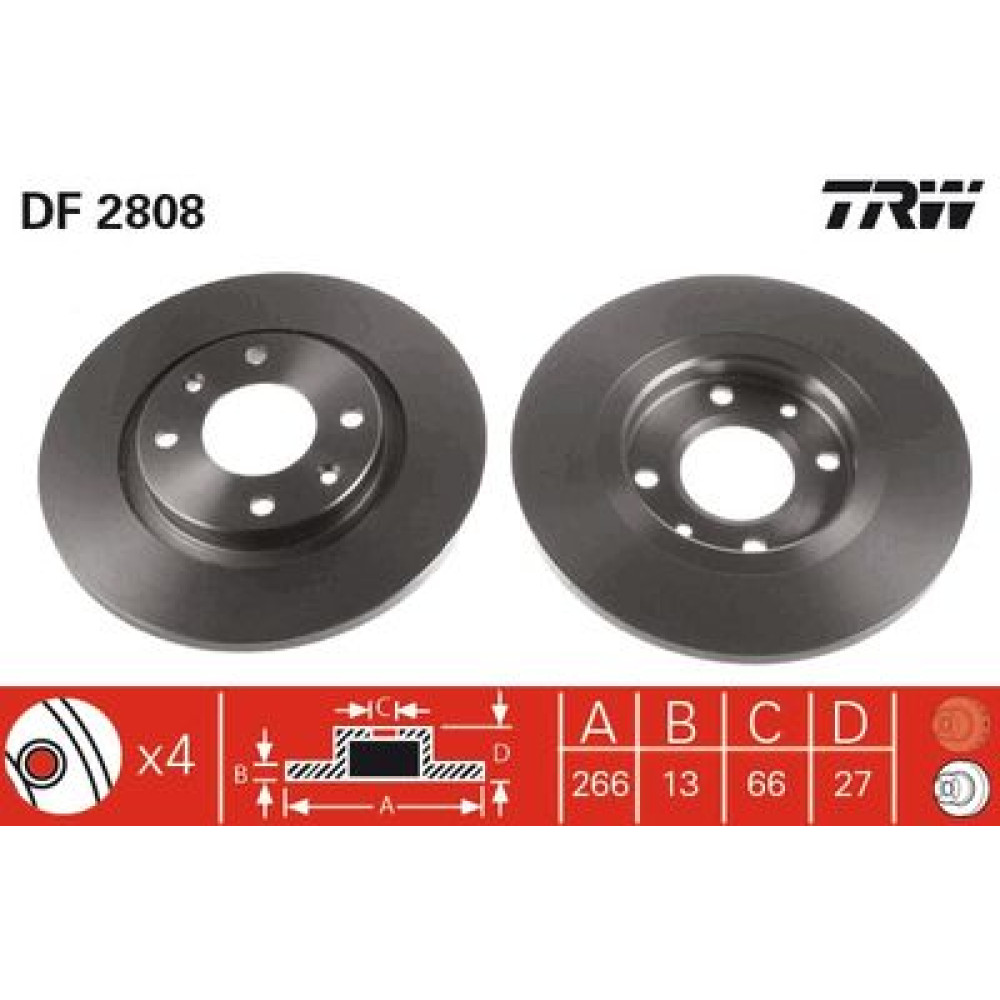 Диск гальмівний TRW df2808