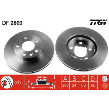 Гальмівний диск передній TRW df2809