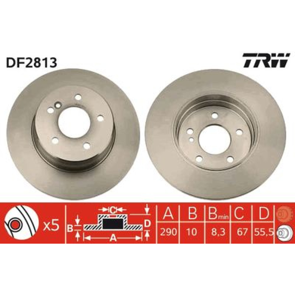 Гальмівний диск задній TRW df2813
