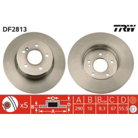 TRW df2813 Гальмівний диск задній TRW df2813