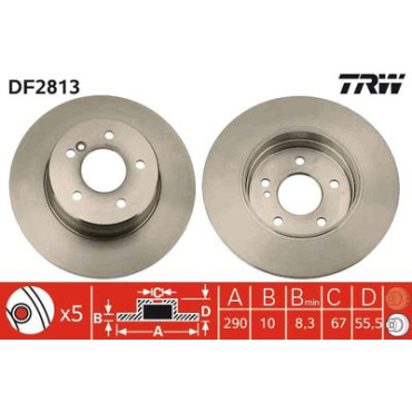 Гальмівний диск задній TRW df2813