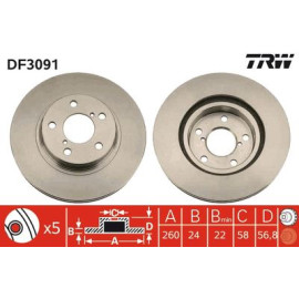 Гальмівний диск trw df3091