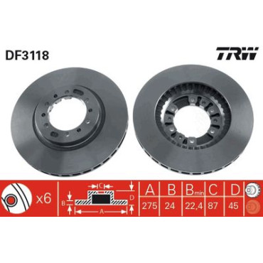 Гальмівний диск передній TRW df3118